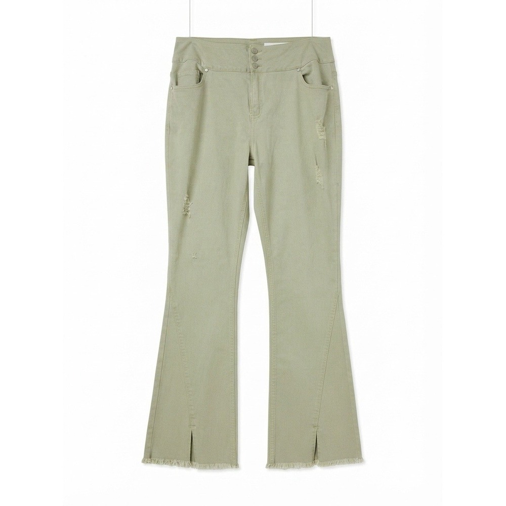 Cato Womens Plus Jeans 2x Flare Leg 18 Boho Western Green Stretch Comfort New